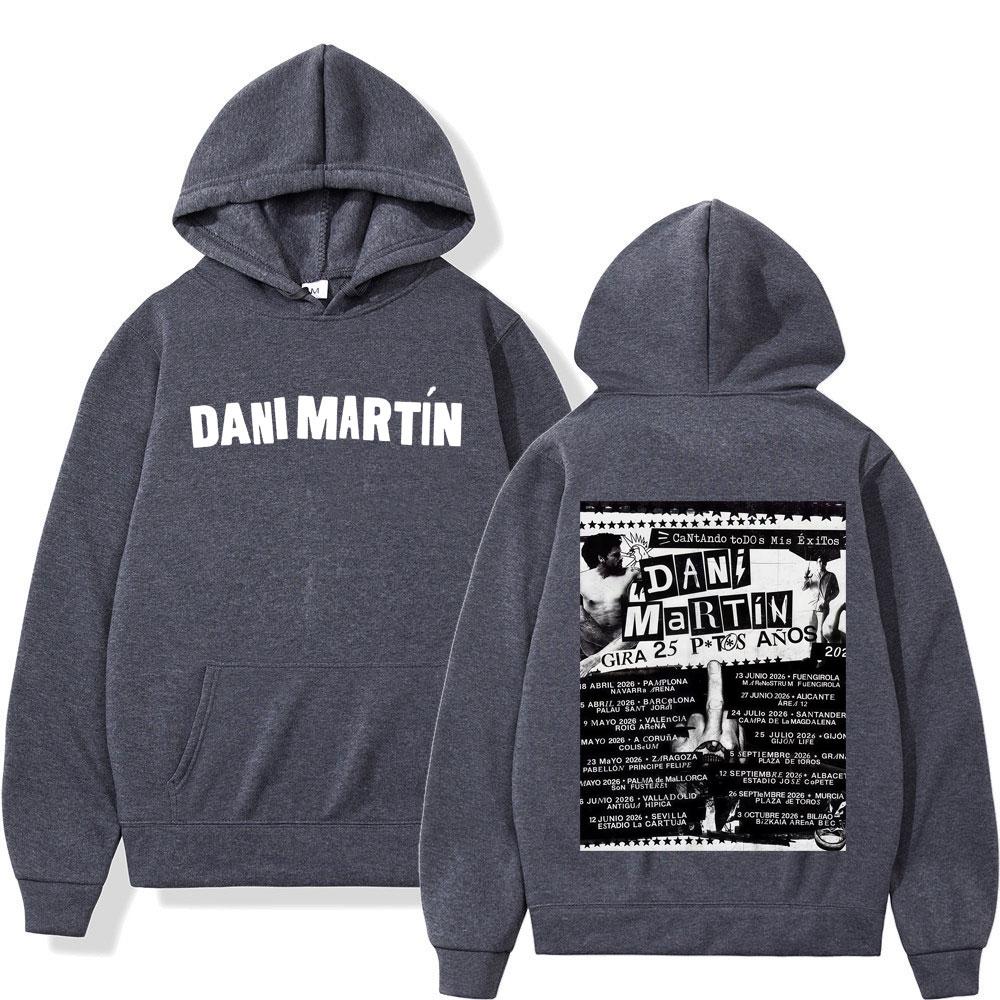 Sudadera con Gráficos de Moda de Dani Martín para Hombre y Mujer, Casual Vintage de Forro Polar, Ropa de Moda, Sudadera