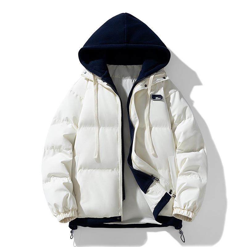 Unisex Trendy Two-Piece Style Winter Cotton Jacket - Loose Fit, Warm, Hooded, Ideal for Couples.