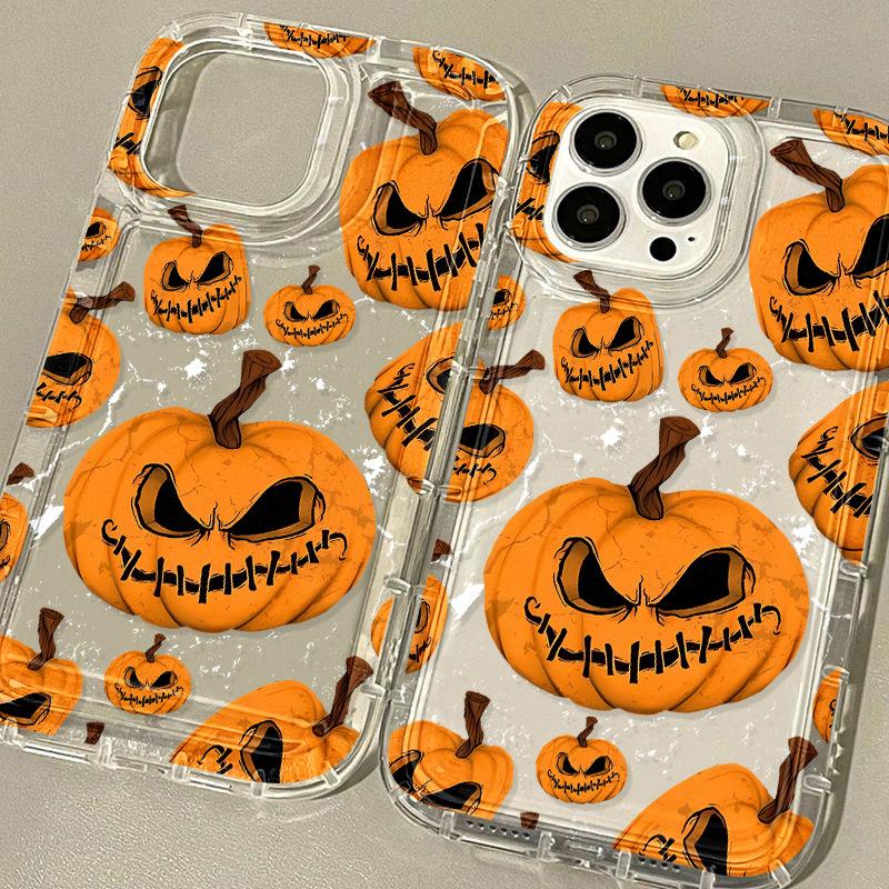 Halloween pumpkin is suitable for iPhone17 mobile phone case Apple 16Pro airbag 14/15 factory anti-drop 13 generation