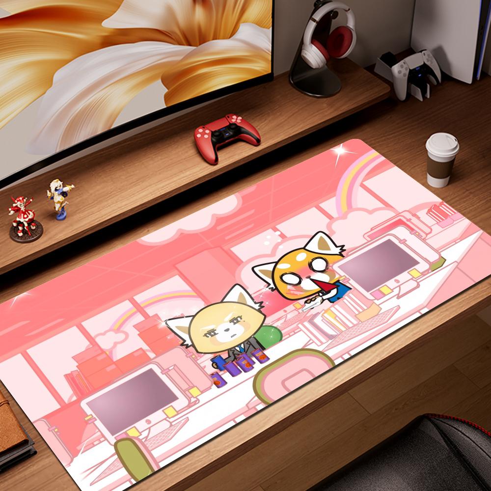 HYBXAXC Large Mouse Pad Gamer Aggretsuko Computer Mat Gaming Laptop Deskmat Mausepad Pc Accessories Mats Keyboard Cabinet Mause