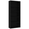 Bibliothèque - VIDAXL - 801027 - 5 étagères - Bois d'ingénierie - Noir mat