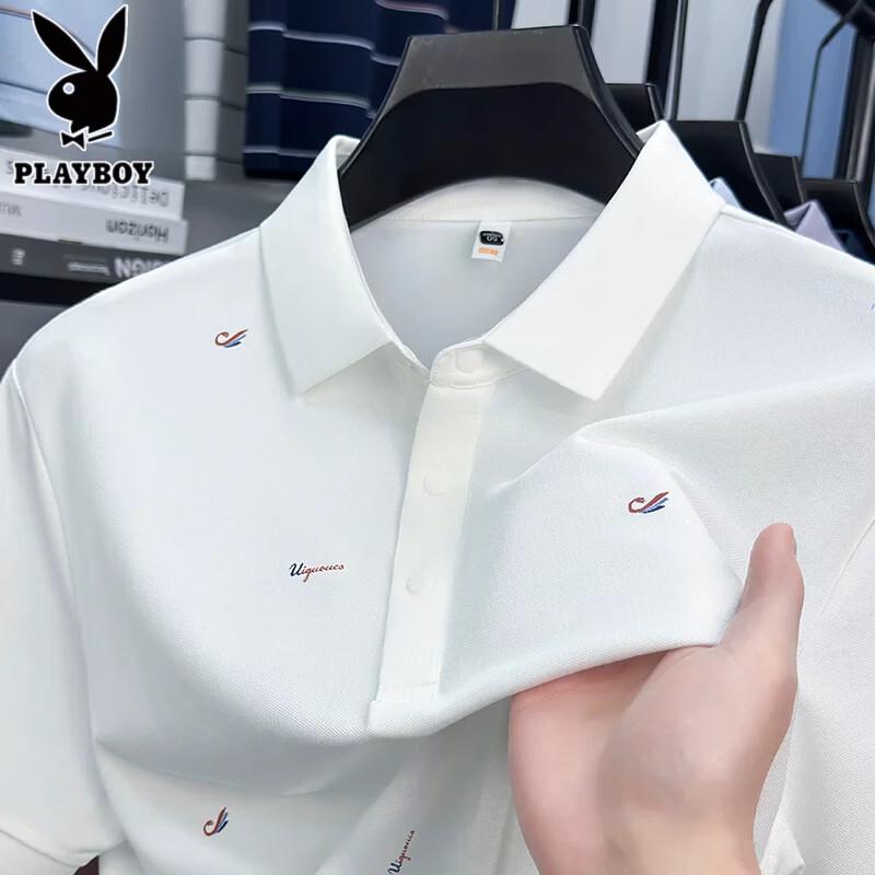 Playboy Men s Premium Printed Silk Blend Polo Shirt 52XL