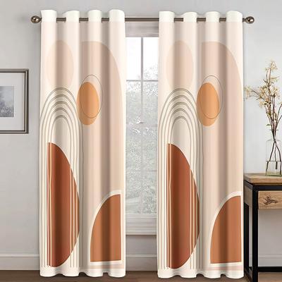 Moderne Kunst Abstract Eenvoudige Tekening Raamgordijnen voor Woonkamer Kinderkamer Badkamer Kast Keukendeur Huisdecoratie 2 Stuks