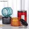 Embossed Glass Jar: DIY Flameless Scented Candle Cup with Colored Pattern