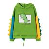 Fashion Women Casual Print Long Sleeve Splice Dinosaur Sweatshirt Tops