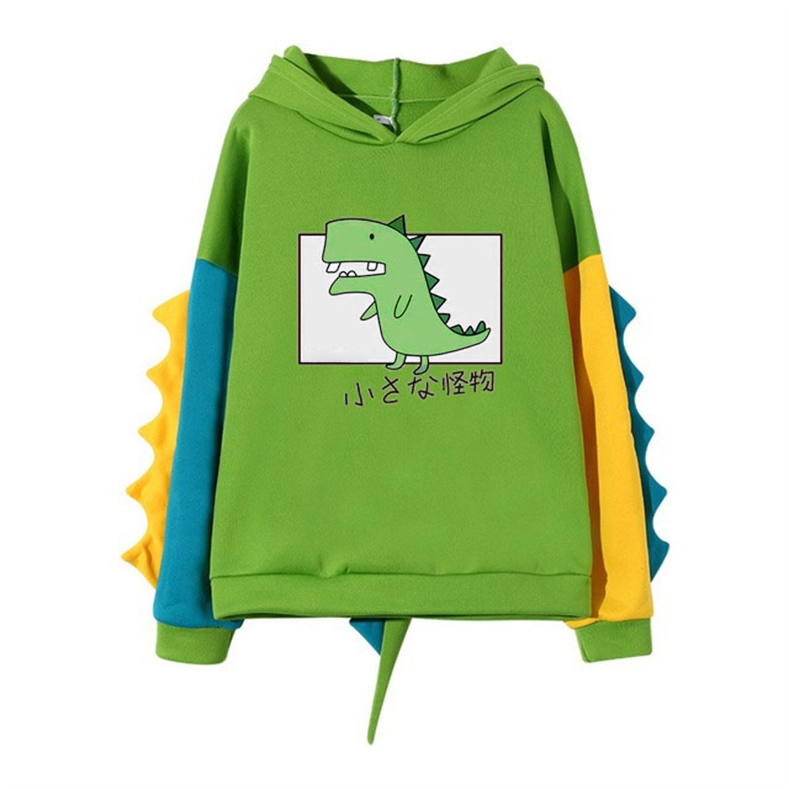 Fashion Women Casual Print Long Sleeve Splice Dinosaur Sweatshirt Tops M 1984₽