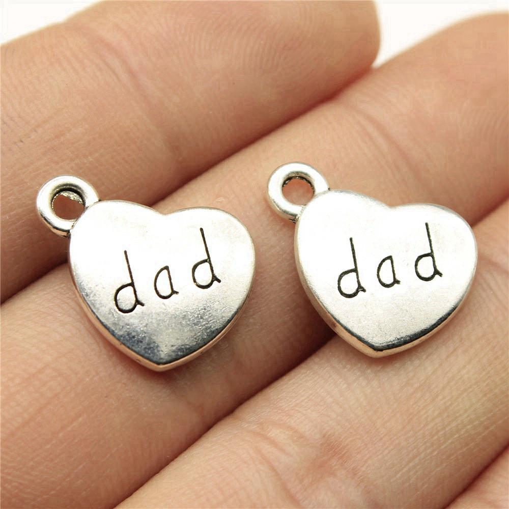 Family Member Heart Tags Charms Pendant Male Jewellery Massive Aesthetic Souvenir
