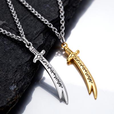 Zulfiqar Sword Pendant Necklace for Men,Islamic Imam Ali Zulfiqar Pendant Necklace,Talisman Amulet Religious Gift