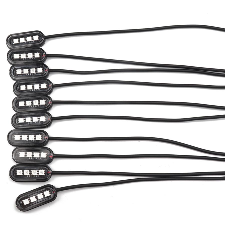 10Pcs Modified White LED Light Refit Kit Atmosphere Lamp For Motorcycle ATV 12V