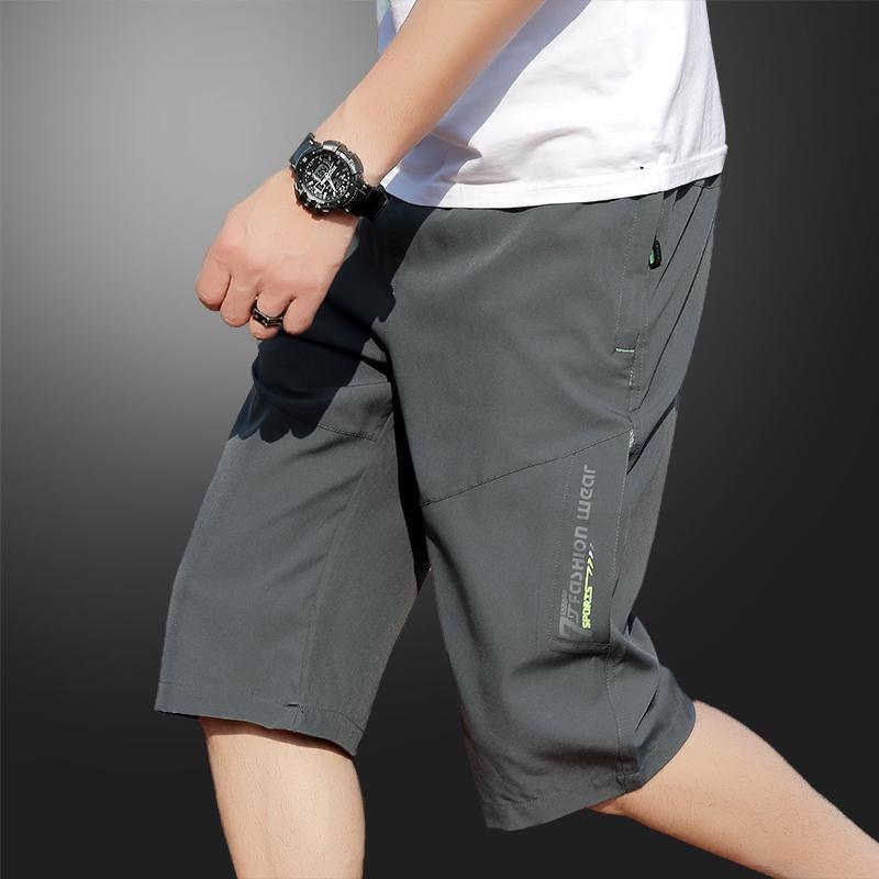Herren Sommer Eis Seide 7-Punkt Locker Mittlere Taille Sportshorts