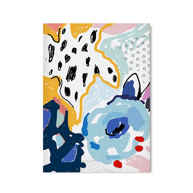 Bright Flower Drawing Wall Art Canvas Painting Abstract Colorful Floral Posters And Prints Nordic Pictures For Living Room Decor