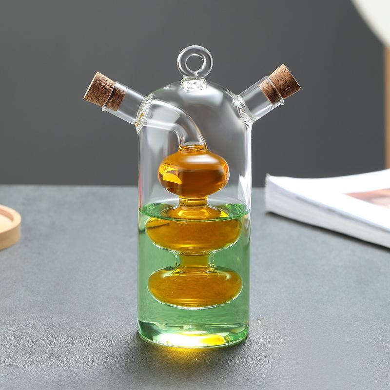 Küchenvorratsbehälter Glas Ölflasche Essigtopf Mehrzweck-Gewürzflasche/einzigartiges doppelwandiges Design Trinkflasche