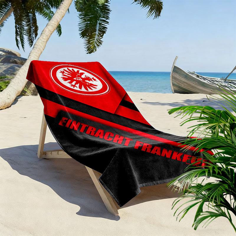 Frankfurt Fußball Druck Strandtuch, Großes Weiches Schnelltrocknendes Handtuch für Strand Camping Schwimmen