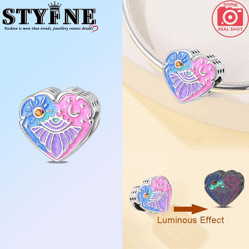 Copper Luminous Fairy Tales Dreamy Mushroom Forest Charms Beads Pendant For Original Bracelet Woman Girl Jewelry