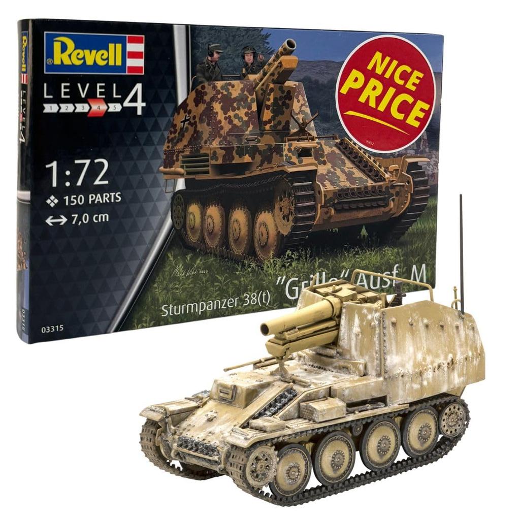 German Revell Scale German Army Gun Grille M Type Plastic Model 03315 1/72 38(t) Anti-Tank Self-Propelled