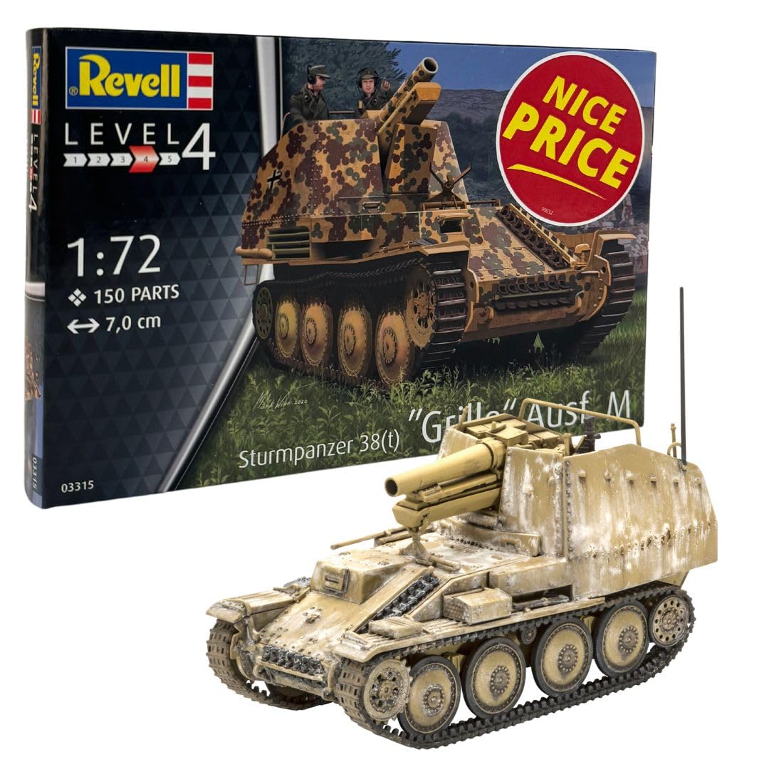 

German Revell 1/72 scale German Army 38(t) Anti-Tank Self-Propelled Gun Grille M Type Plastic Model 03315