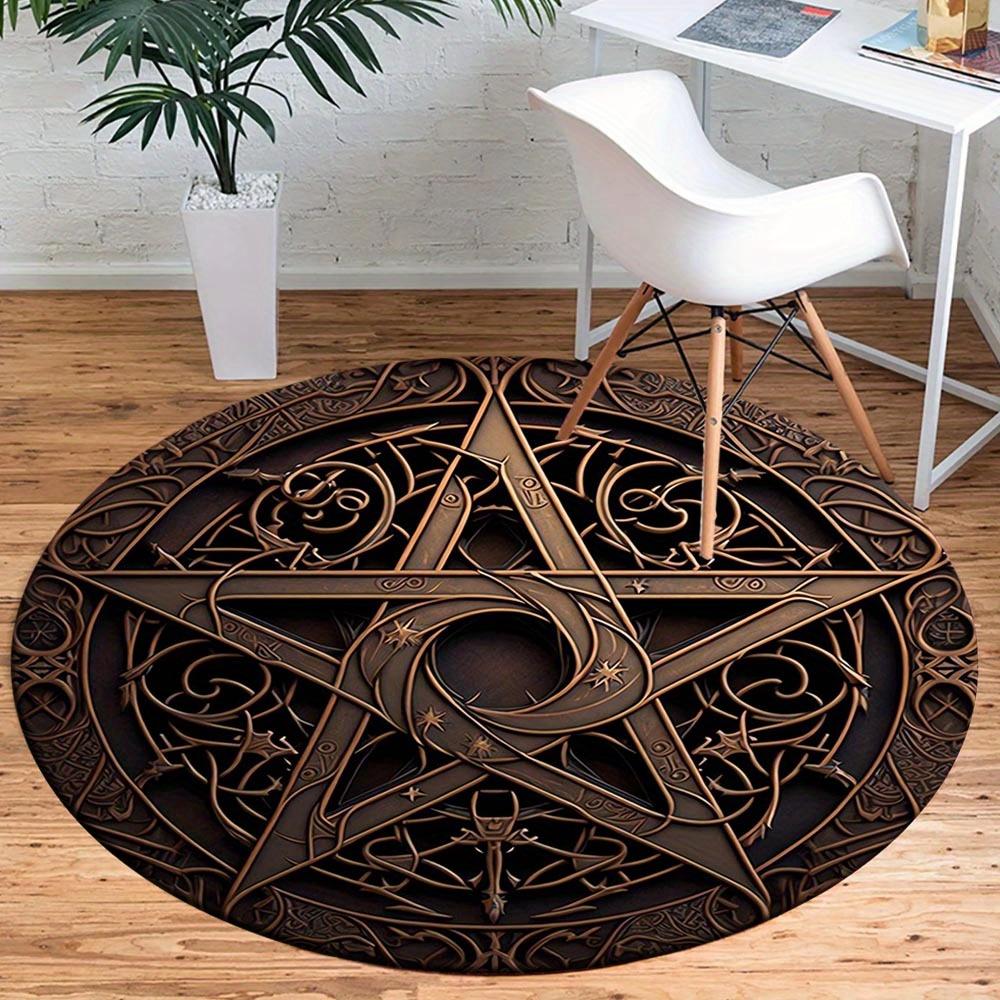 

1pc Retro 2408512367 Pattern Round Floor Mat, Non-slip for Living Room Bedroom Chair Carpets Home Decor Gifts, Home Decor Room Decor Outdoor 80cm by 80cm