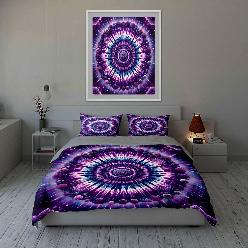 Vibrant mandala burst Bedding Duvet cover sets Duvet covers Pillowcases gifts (1 * Duvet Cover 2 * Pillowcases, without duvet insert)