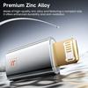 TOOCKI TX110A1 1m 12W Mini Zinc Alloy USB-A To iP Cable 480Mbps Data Transfer Cable with Smart Chip