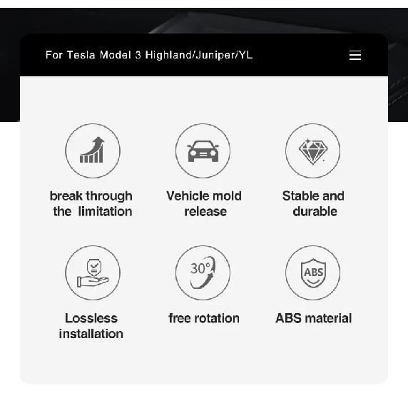 Supporto Rotante per Schermo per Tesla Model Y L Juniper Model 3 Schermo Console Centrale Highland Staffa Rotante Regolazione 4 Direzioni
