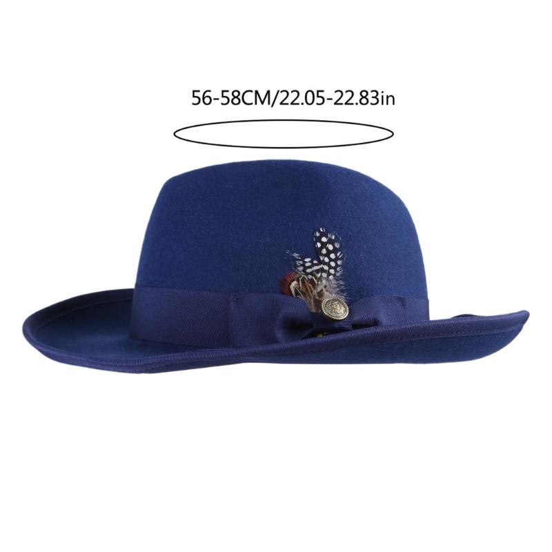 Cappello Panama Vintage Piume Cappello a Tesa Piatta Unisex Cosplay Festa Costume Cappelli Fedora