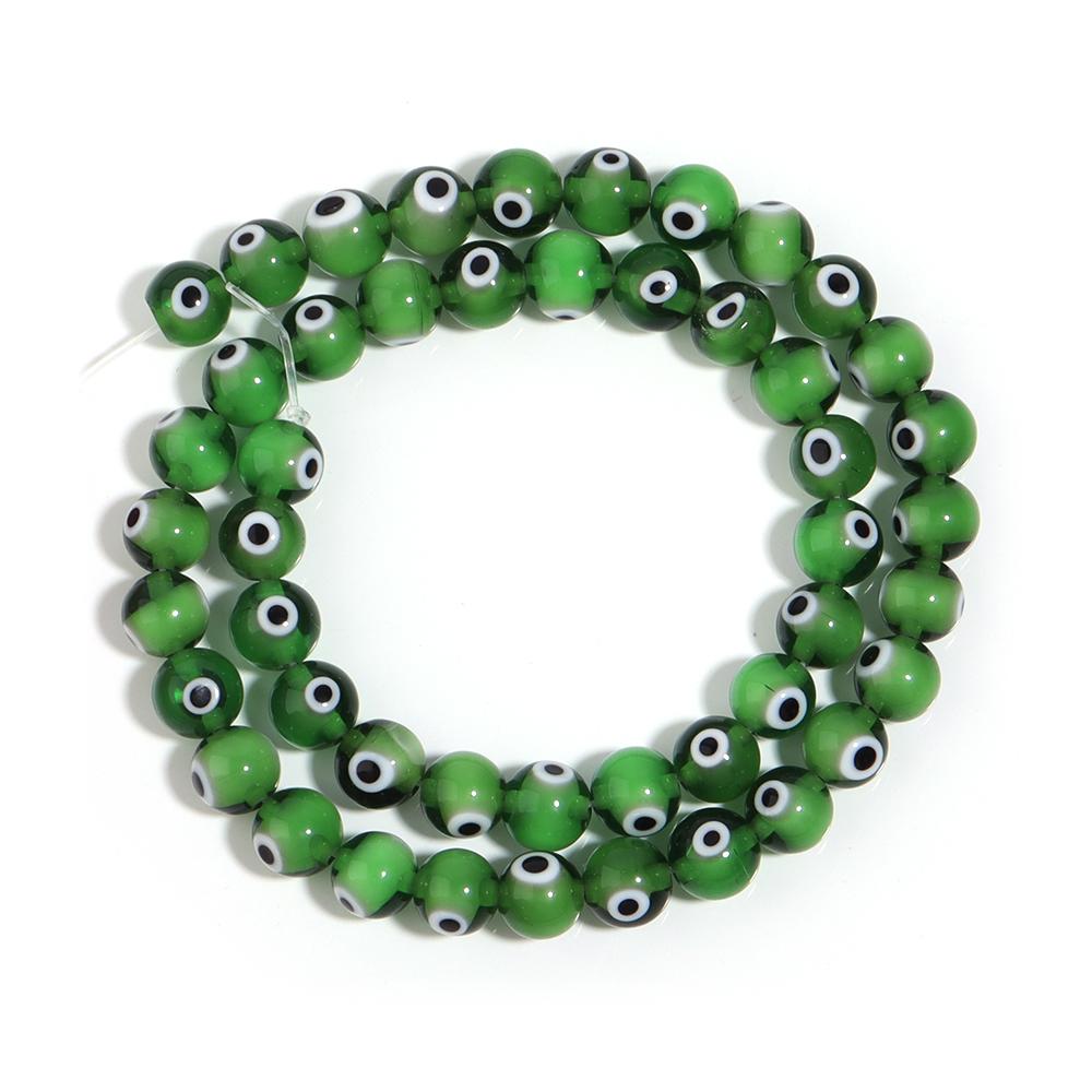 

35-90pcs/lot 4-10mm Colorful Round Evil Eye Beads Lampwork Glass Eye Beads Loose Spacer Beads For Jewelry Making DIY Accessories 4mm apx 90pcs зелёный