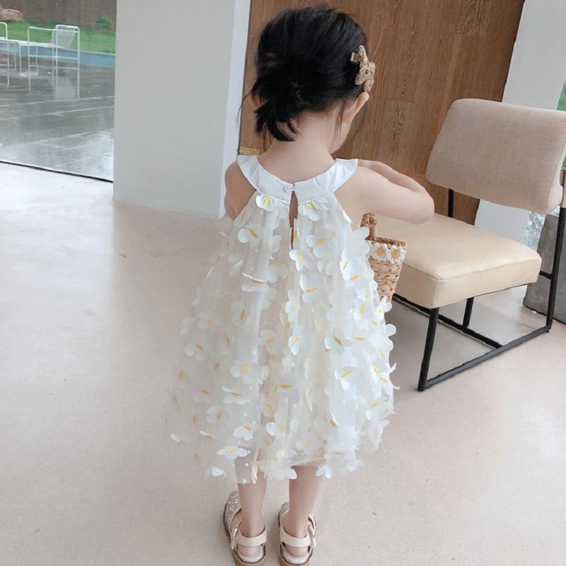 Summer Girl Mesh Princess Dress New Kids Sleeveless Butterfly Cake Dresses Elegant Girls Clothes Birthday Wedding Dress