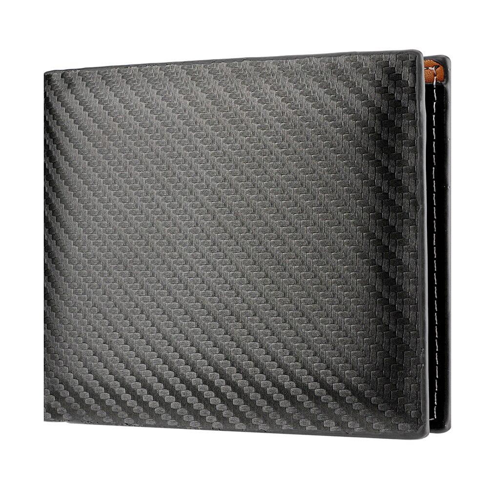 New Carbon Fiber Short Wallet Men's Card Bag Integrated Zipper Change Bag Holder
