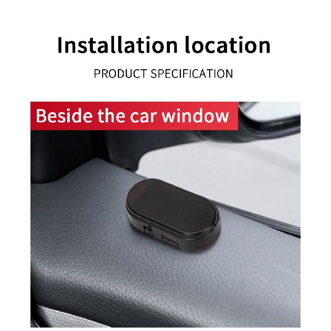 1pc Car Fake Security Light Solar Powered Simulated Dummy Alarm Wireless Warning Anti-Theft Caution Lamp LED Flashing Lights Dome Lights 6