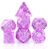 Cusdie Matte/Bright DnD Dice Set Flash Paper D4 D6 D8 D10 D% D12 D20 Polyhedral Dice for D&D Tabletop Role Playing Board Games