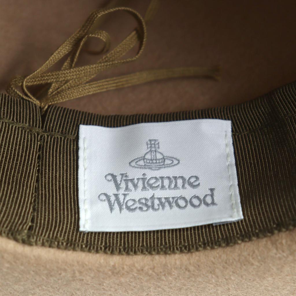 Excellent Vivienne Westwood hat  Ribbon Felt Square Brim Fedora 219161 VH36 Used