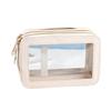 Waterproof Large-Capacity PU Makeup Bag - Portable Double-Layer Transparent Design