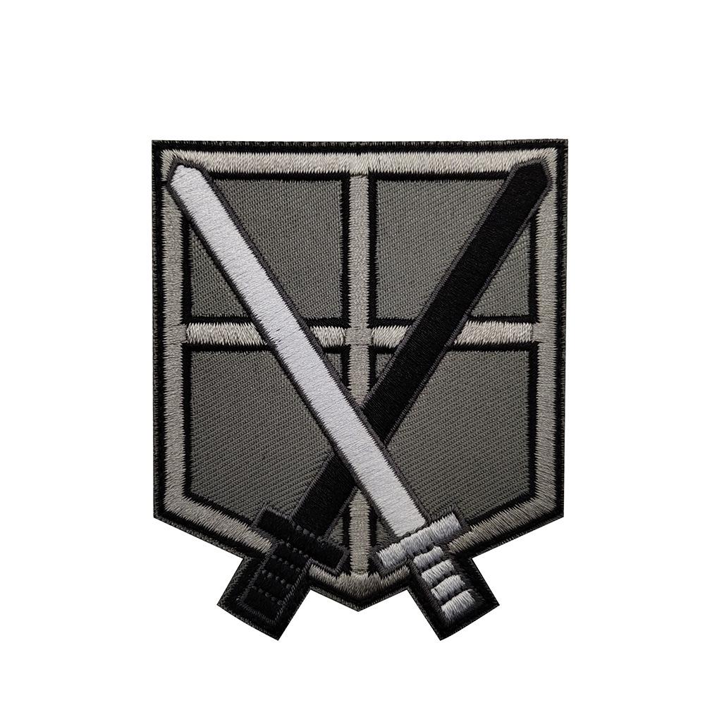 Нашивка-меч «Атака титанов: Крылья свободы» с вышивкой Единорога и Розы