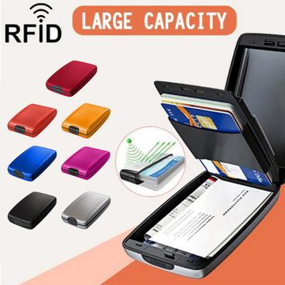 Card Case Dust-proof Waterproof Mini Large Capacity Anti-theft Protective Aluminum Alloy Pocket Credit Card Holder for Outdoor