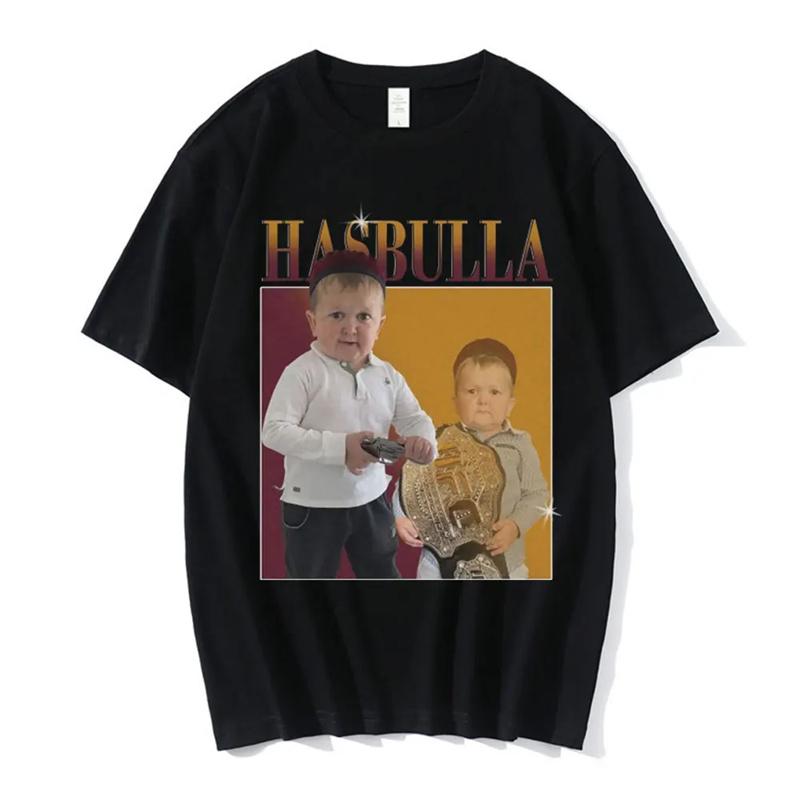 Hasbulla Fighting T Shirt Unisex Russia Classic Mini Khabib Blogger Graphic Tshirts Women Funny Streetwear Tops Tees Shirts