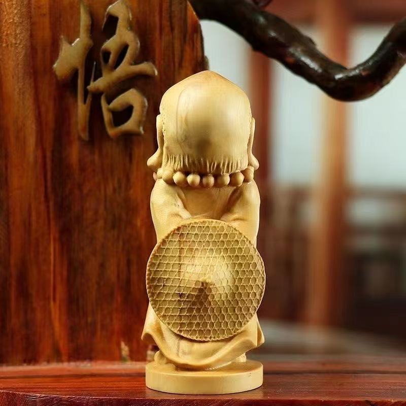 wood carving Bodhidharma Patriarch sculptures and figurines Shak buddha characters little buddha Home Room Office the buddha