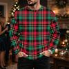 Men's Casual Loose Fit Neck Long Sleeve Top with Christmas Print, Winter Base Layer