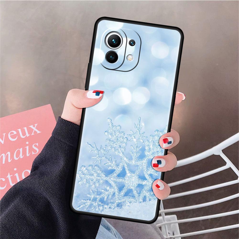 Měkké silikonové pouzdro pro Xiaomi Mi 11 Lite 5G NE 11T Pro 12S Ultra 12 Note 10 10T 9T Kryt na telefon Nárazník Funda Sněhobílá Vločka