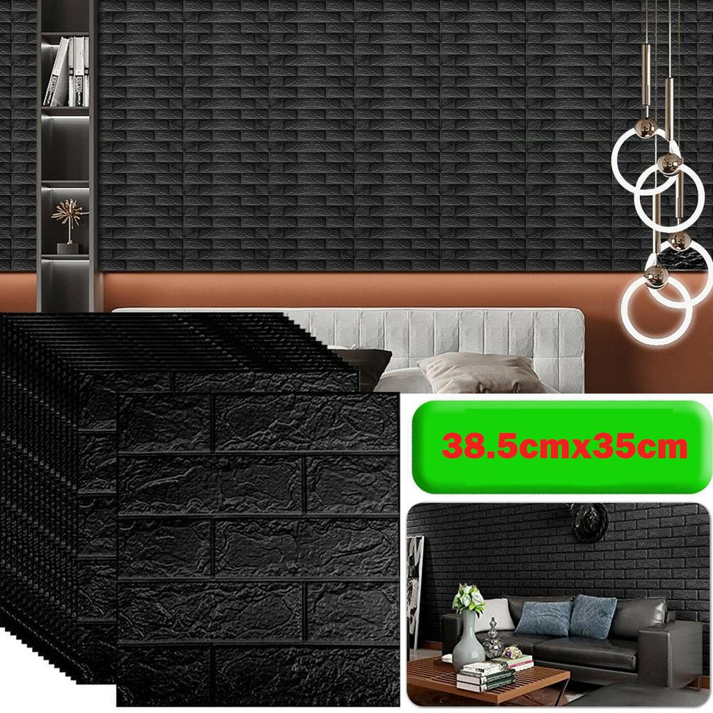 Solid color wall sticker 3D self-adhesive living room decoration wallpaper 35X38.5cm