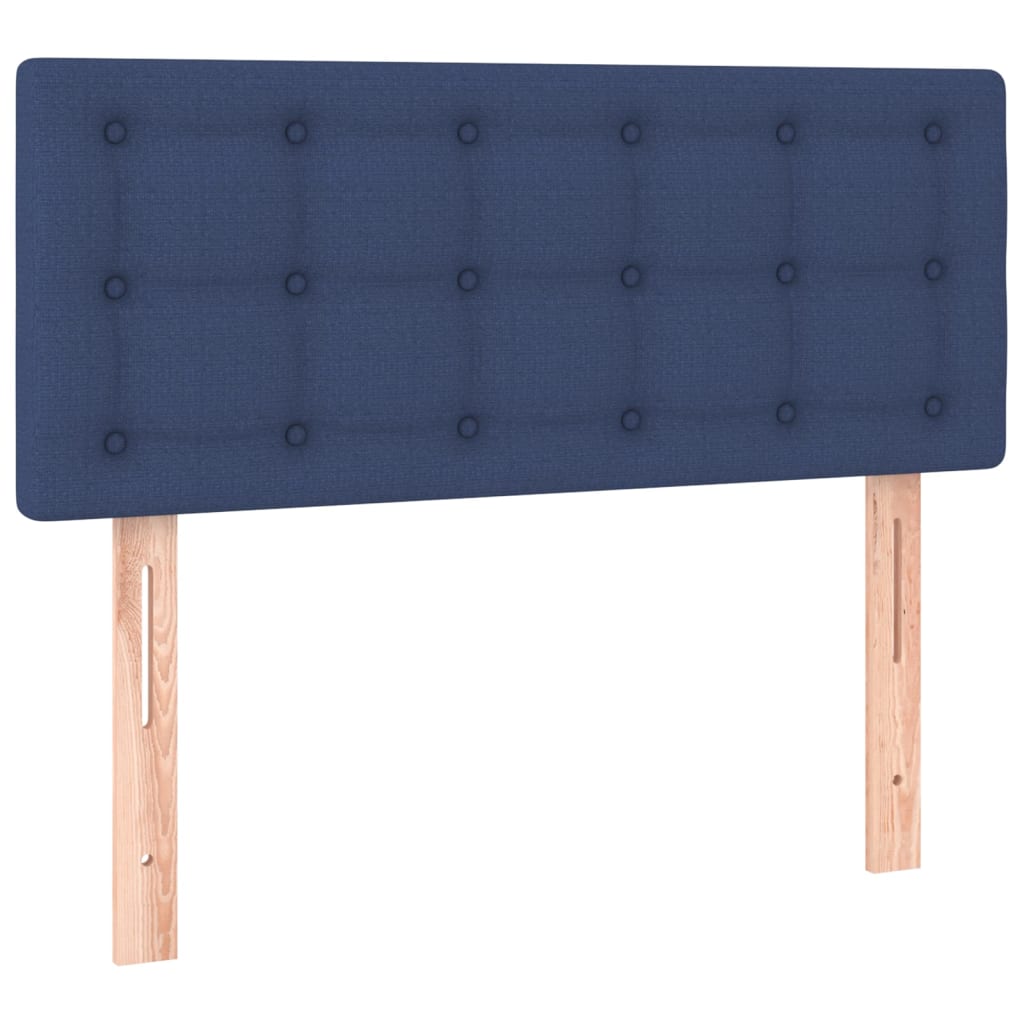 Box Spring Bed with Mattress Blue 90 x 190 cm Fabric