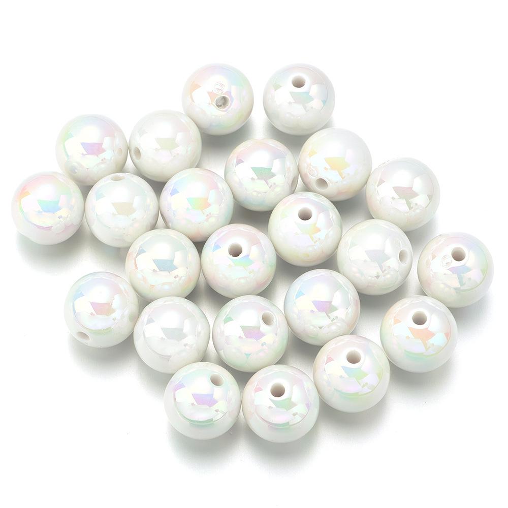 

Acrylic UV-Plated Colorful 16mm Round Beads (10 pcs) for DIY Phone Chain and Jewelry Accessories Diameter 16mm, Hole 2.5mm