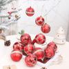 6pcs 8cm Painted Christmas Balls Ornament Plastic Christmas Tree Pendant  Home Xmas Decor