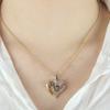 Gold-Plated Mom Heart Necklace with Cubic Zirconia - Dainty Valentine's Day Gift for Women Fashion Jewelry