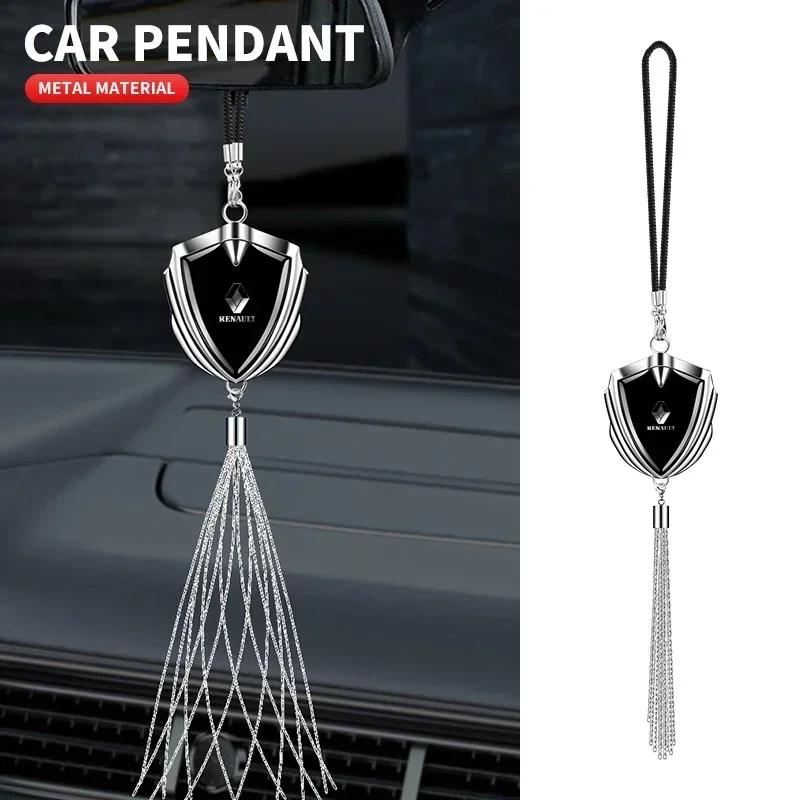 1pcs Metal Car Badge Rear View Mirror Pendant Hanging Ornaments Accessories For Renault DACIA Logan Scenic Loguna Kadjar Twingo NN38