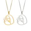 Elegant Gymnast Pendant Necklace Women's Trendy Gymnast Necklace Delicate Ballet Girl Heart Pendant Neck Chain