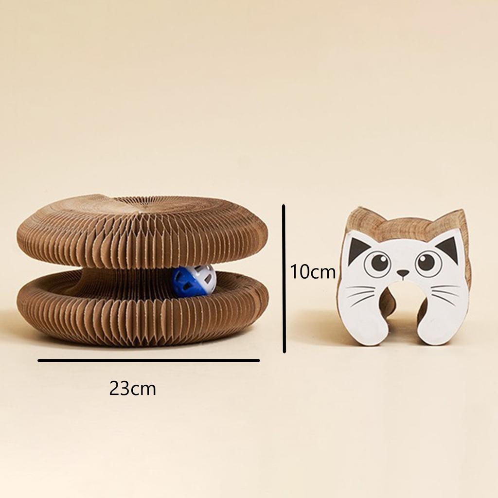 Cat Accordion Toy Magic Organ Cat Scratching Board with Ball Track Interactive Kitty Kurlz Toy Foldable Cat Scratcher