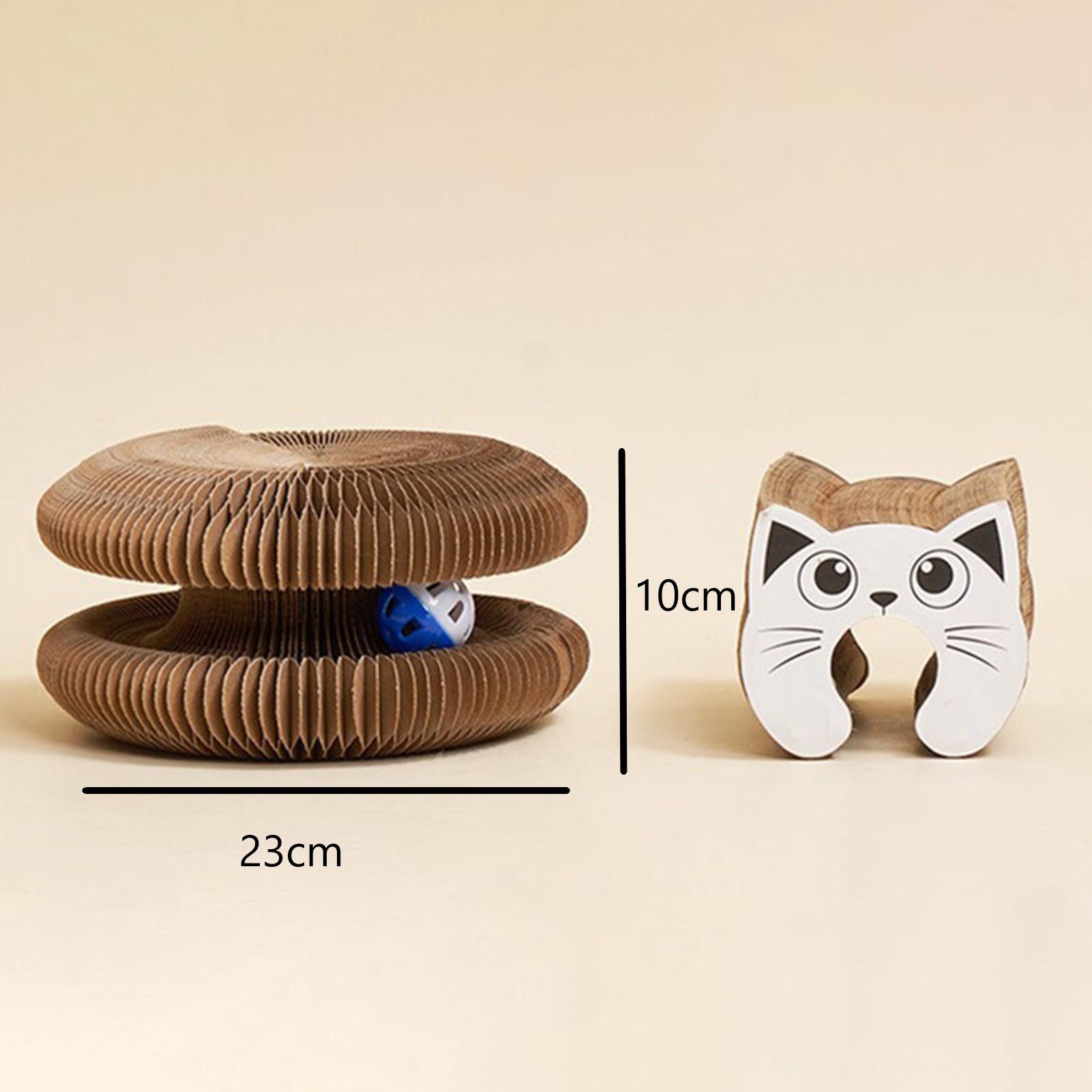 Cat Accordion Toy Magic Organ Cat Scratching Board with Ball Track Interactive Kitty Kurlz Toy Foldable Cat Scratcher