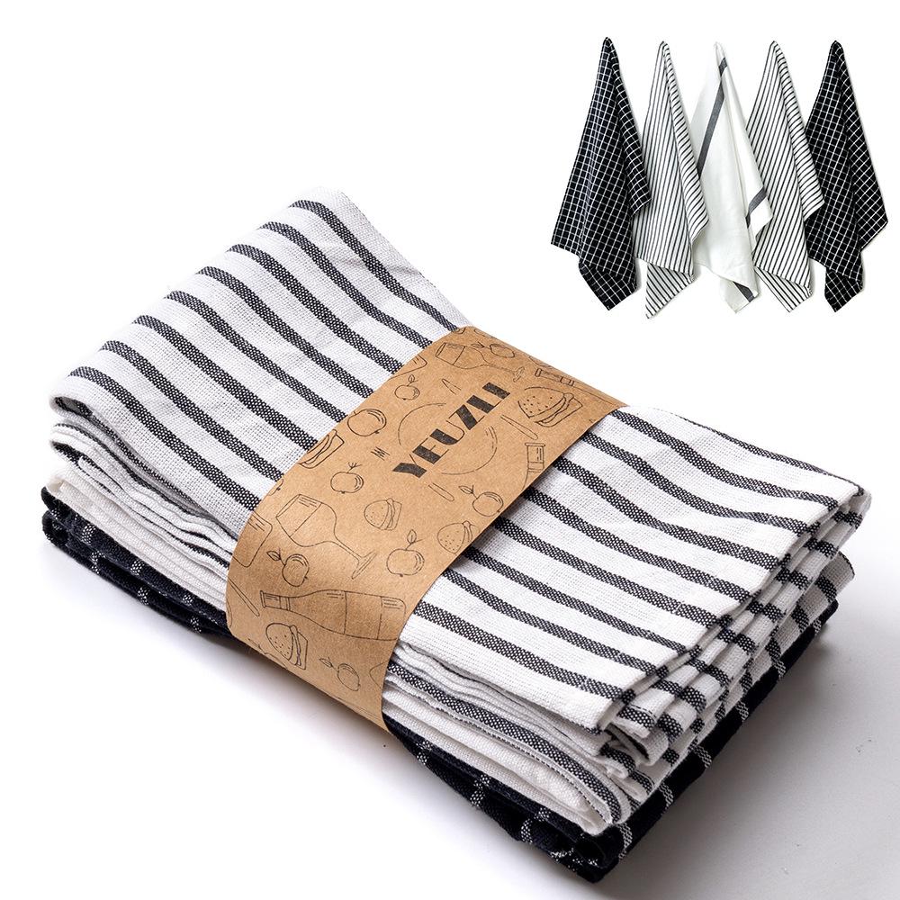 New Arrival Pure Cotton Plaid Stripe Napkin & Tea Towel for Daily Use