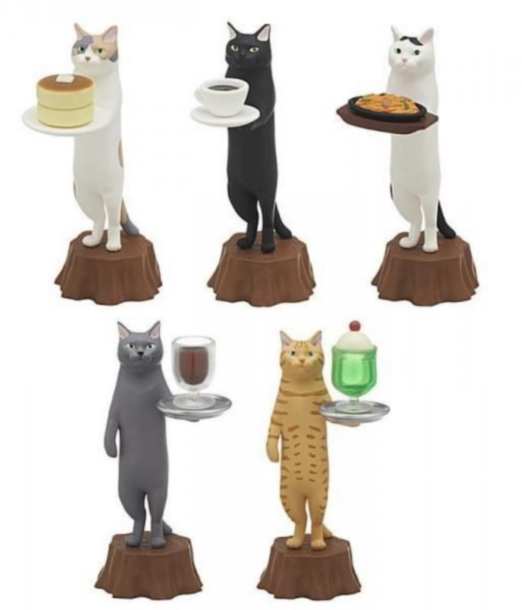 Kitan Club Neko Labo Cat Pure Cafe x Complete Set of 5 Gachapon Capsule Toys (Resale)