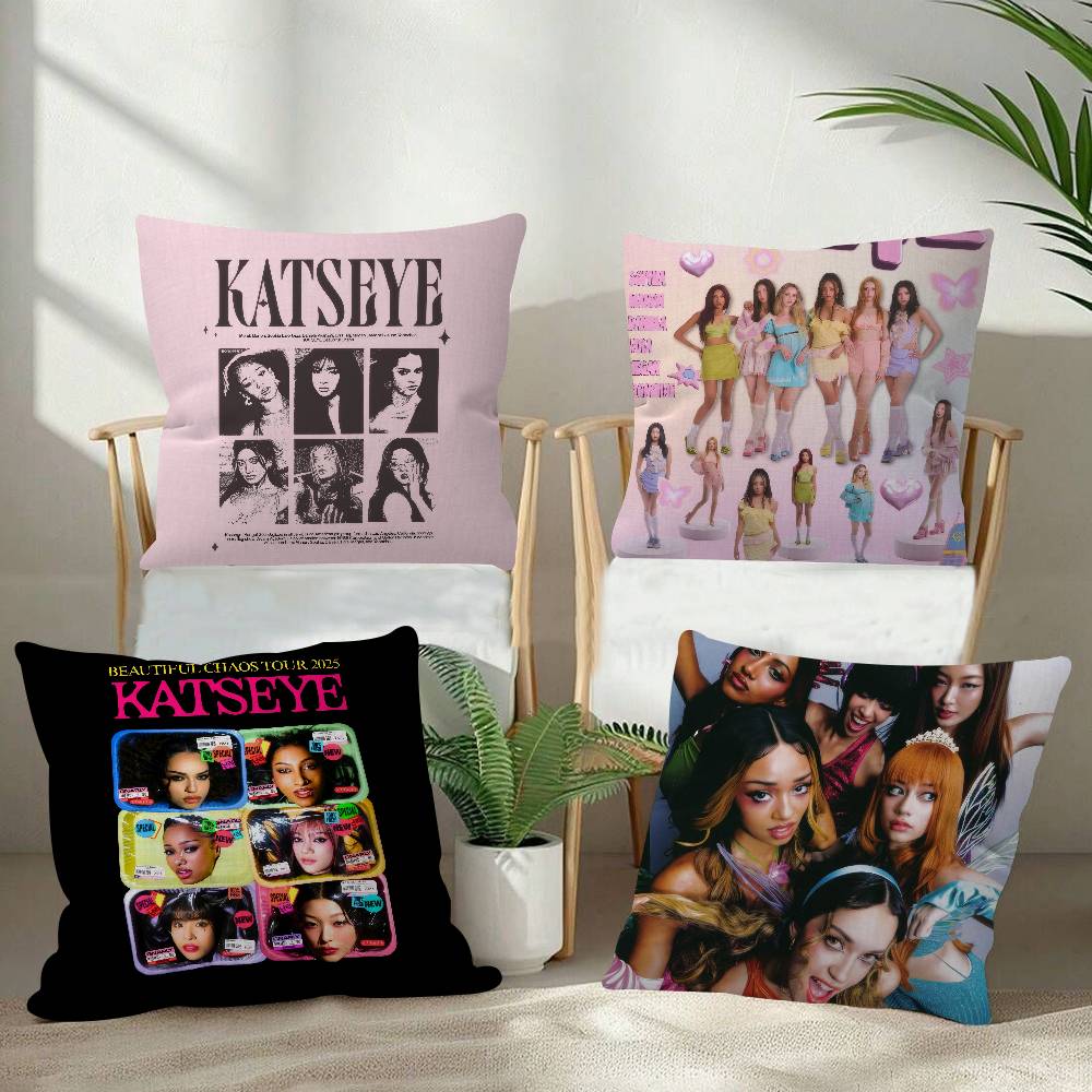 Kpop Heißes Mädchen KKATSEYE Kissenbezug für Schlafzimmer Zimmer und Wohnzimmer Sofa Dekorative Kissenhülle
